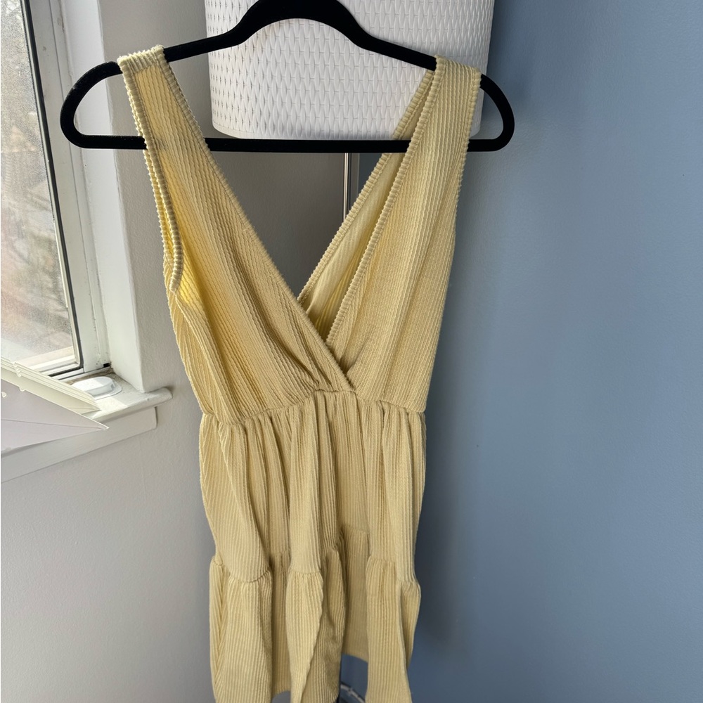 Butter Yellow Sleeveless Knit Sundress